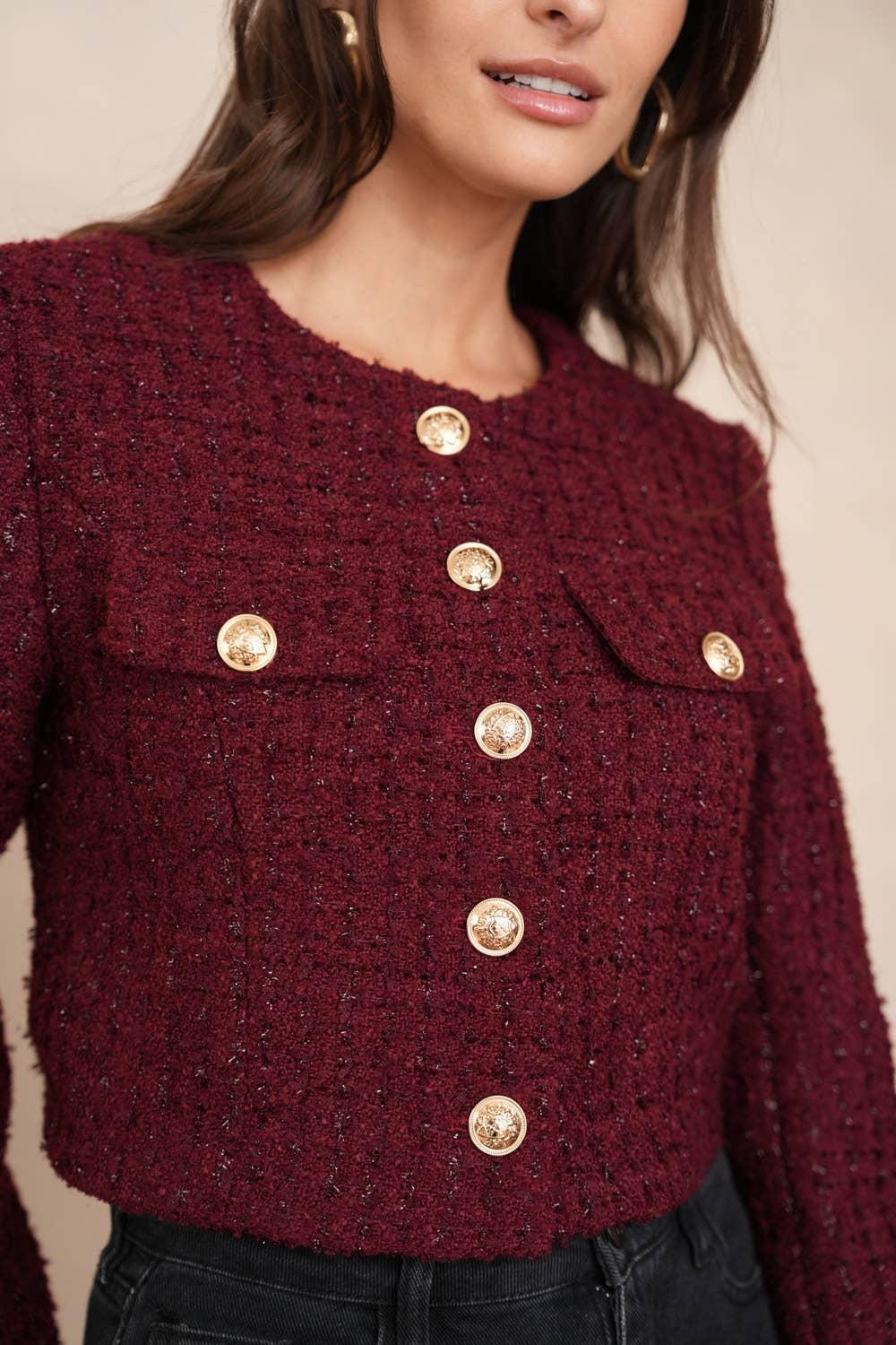 Jenny Sequin Tweed Jacket Product Image
