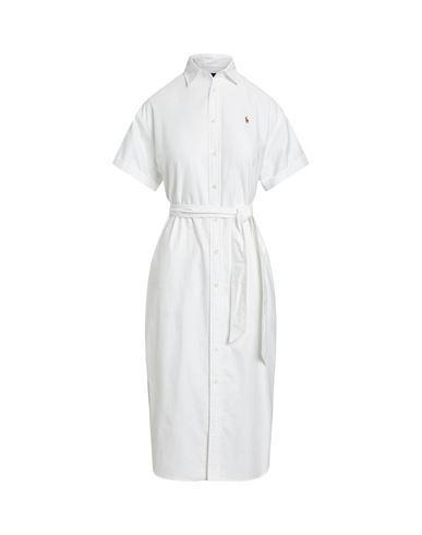 POLO RALPH LAUREN Woman Midi Dress White Size L Cotton Product Image