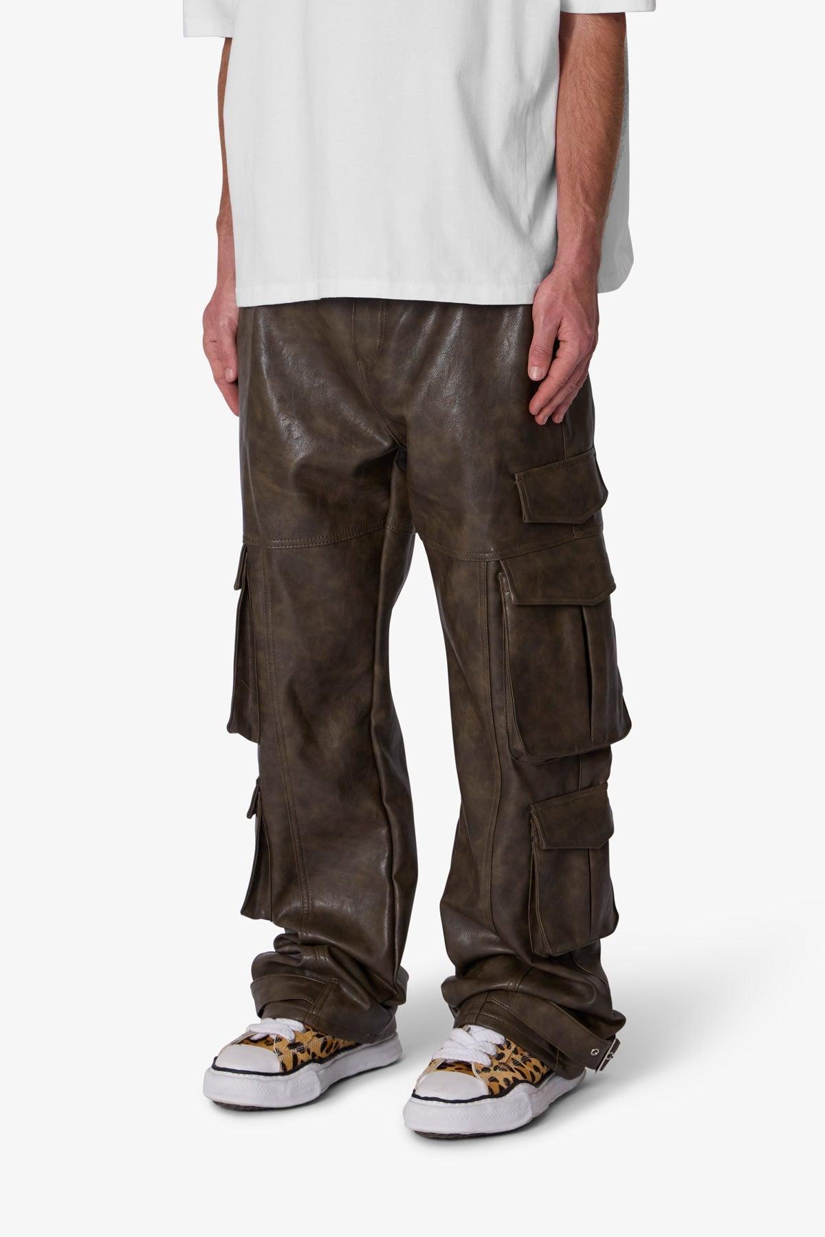 G33 Leather Cargo Pants - Brown Product Image