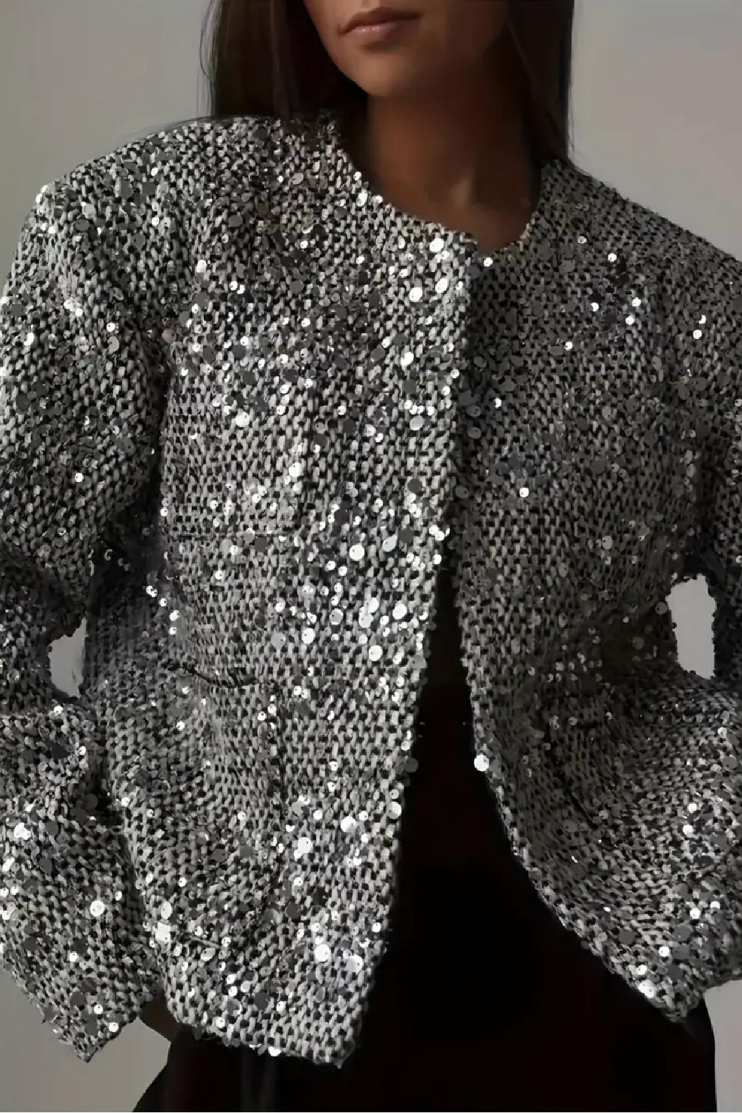 Salia Sequin Tweed Jacket Product Image