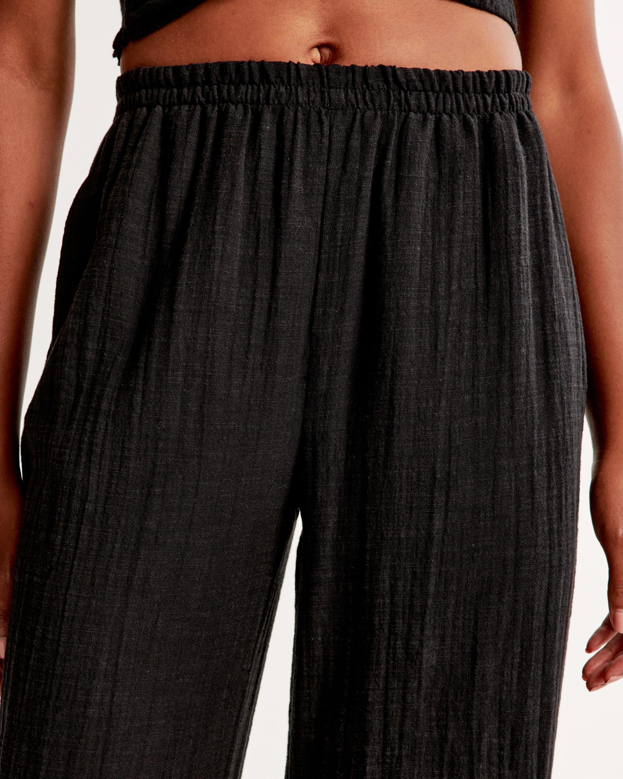 Crinkle Textured Pull-On Pant Product Image