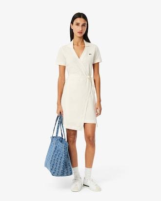 Stretch Mini Piqué Wrap Dress Product Image