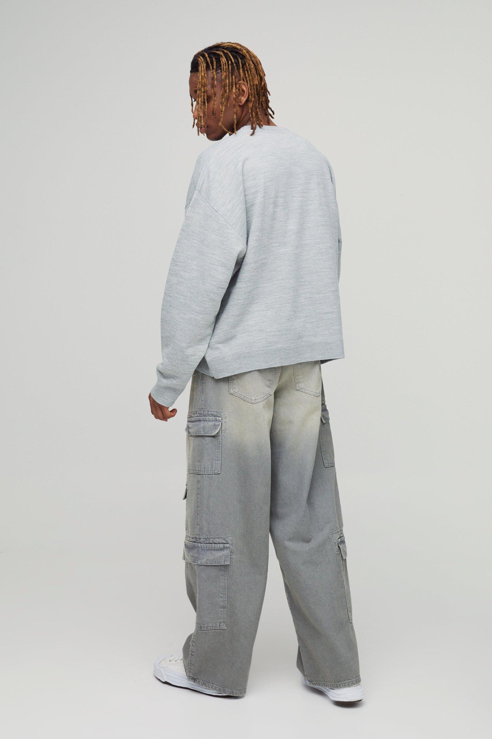 Tall Multi Pocket Baggy Cargo Jeans | boohooMAN USA Product Image