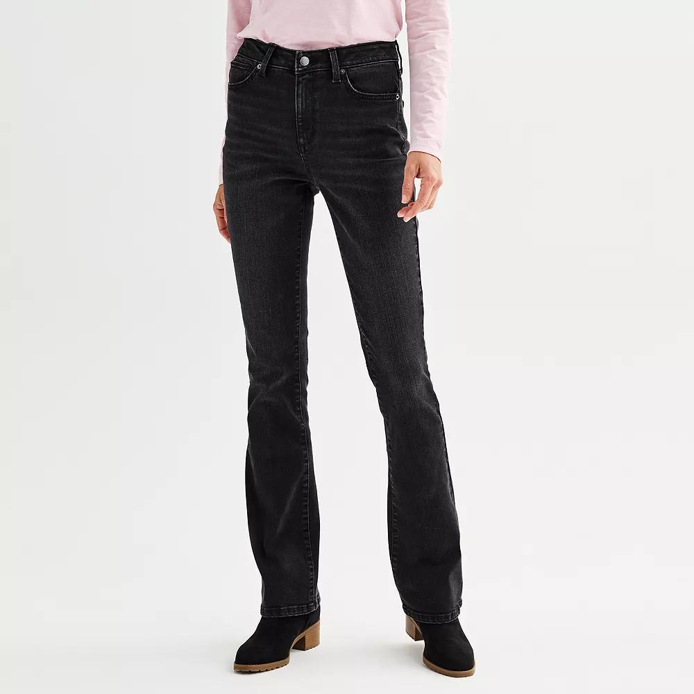 Women's Sonoma Goods For Life® Mid Rise Bootcut Jeans, Size: 18 Regular, Black Wash Product Image