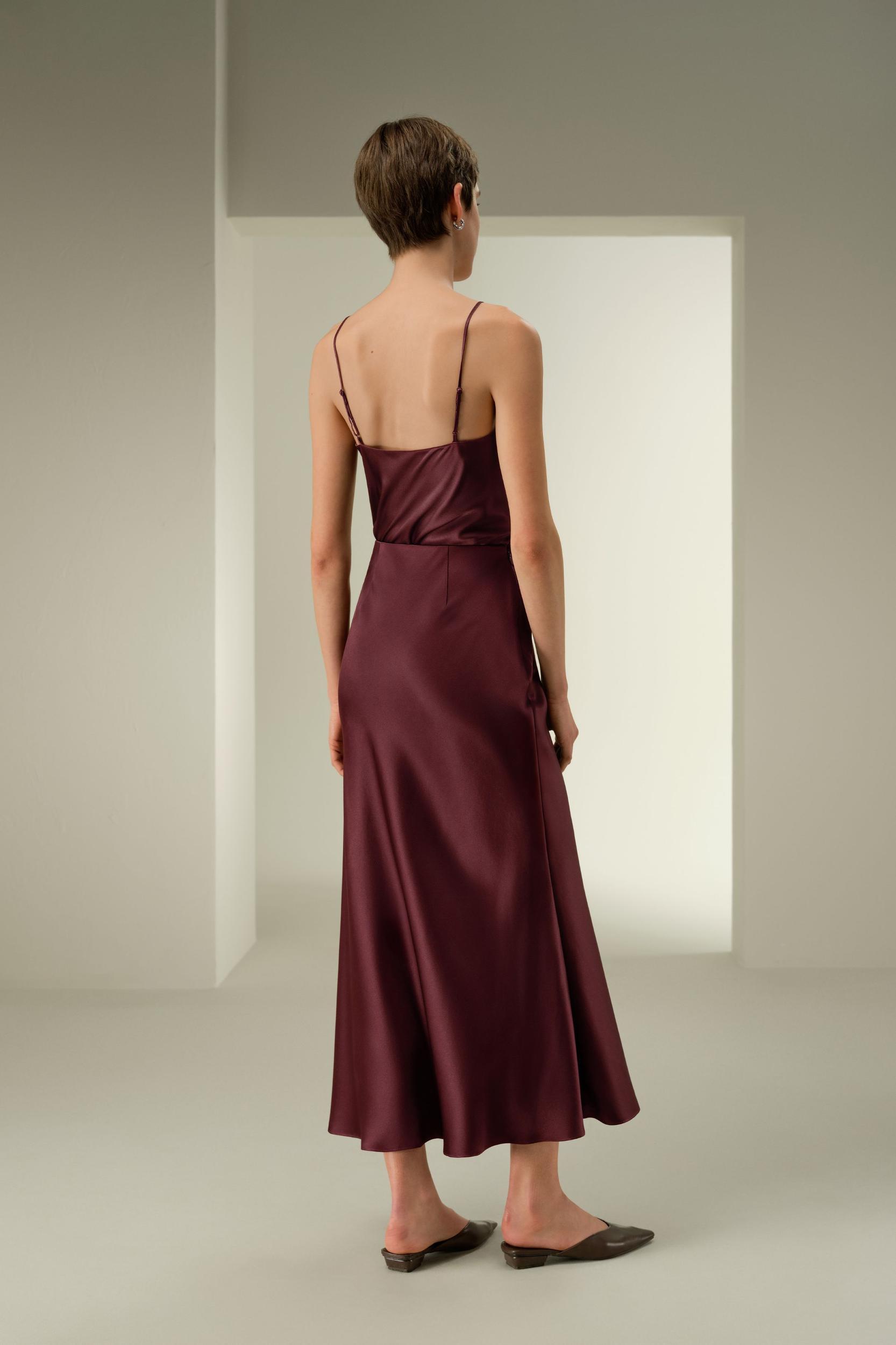 Double-Faced Silk Charmeuse Maxi Skirt Product Image