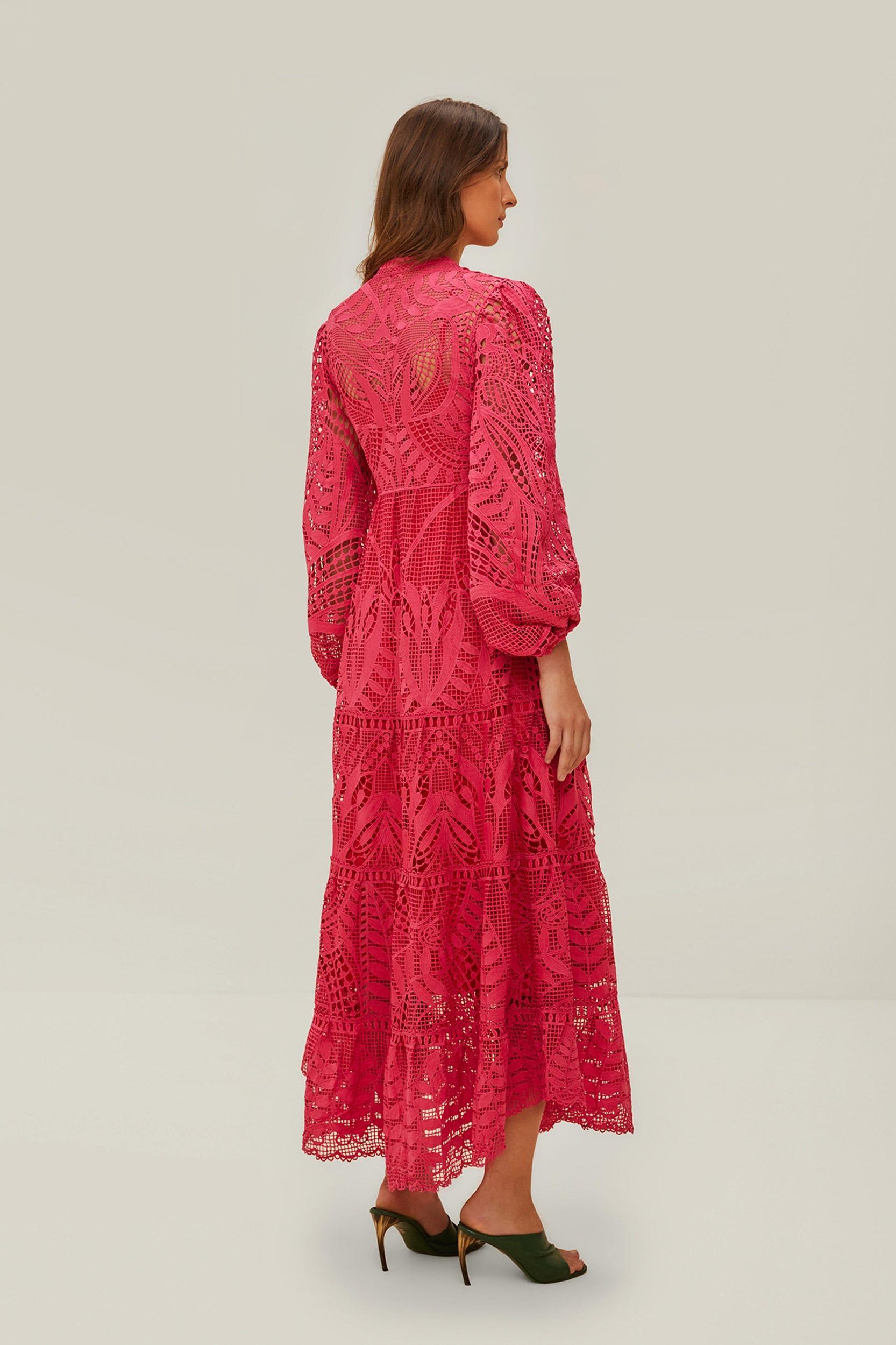 Pink Guipire Maxi Dress, PINK / XS Product Image