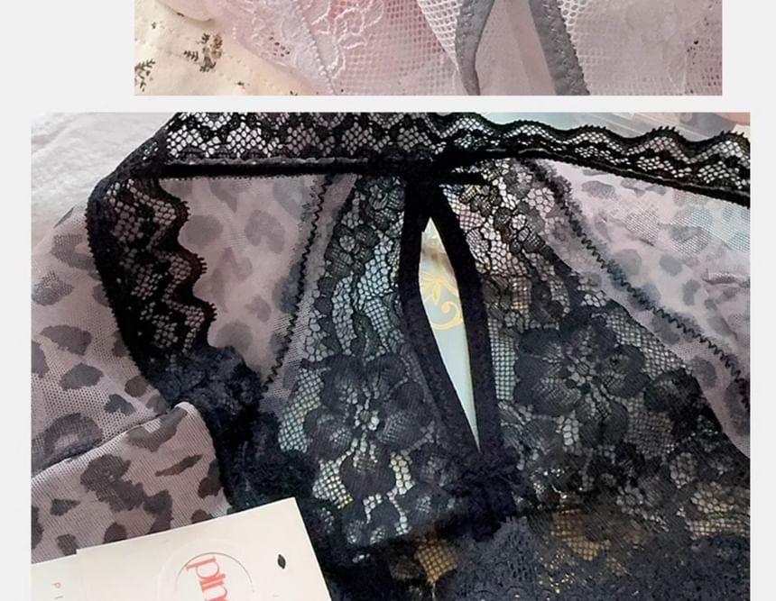 Leopard Lace Panties Product Image