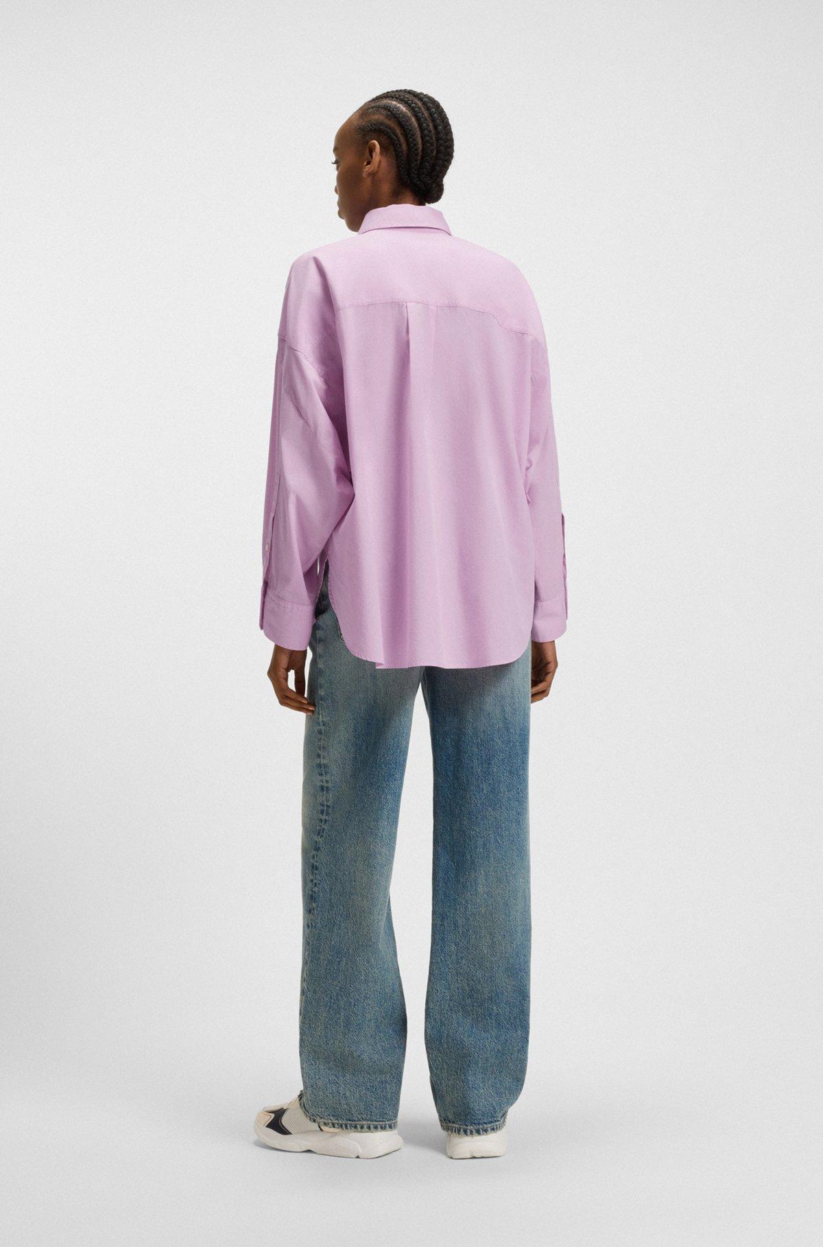 Oversize-fit blouse in cotton poplin Product Image