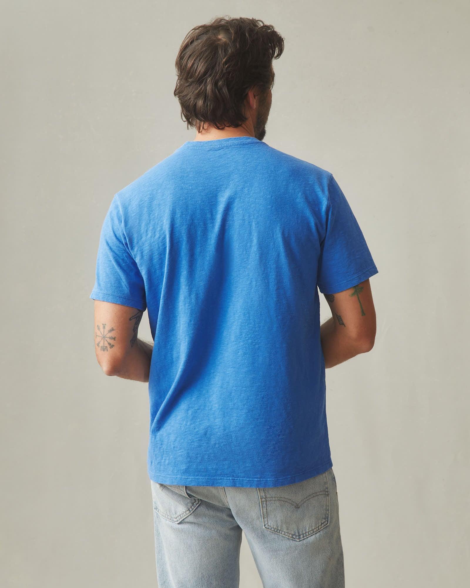 Men's Premium Slub V-Neck Tee - Strong Blue Product Image