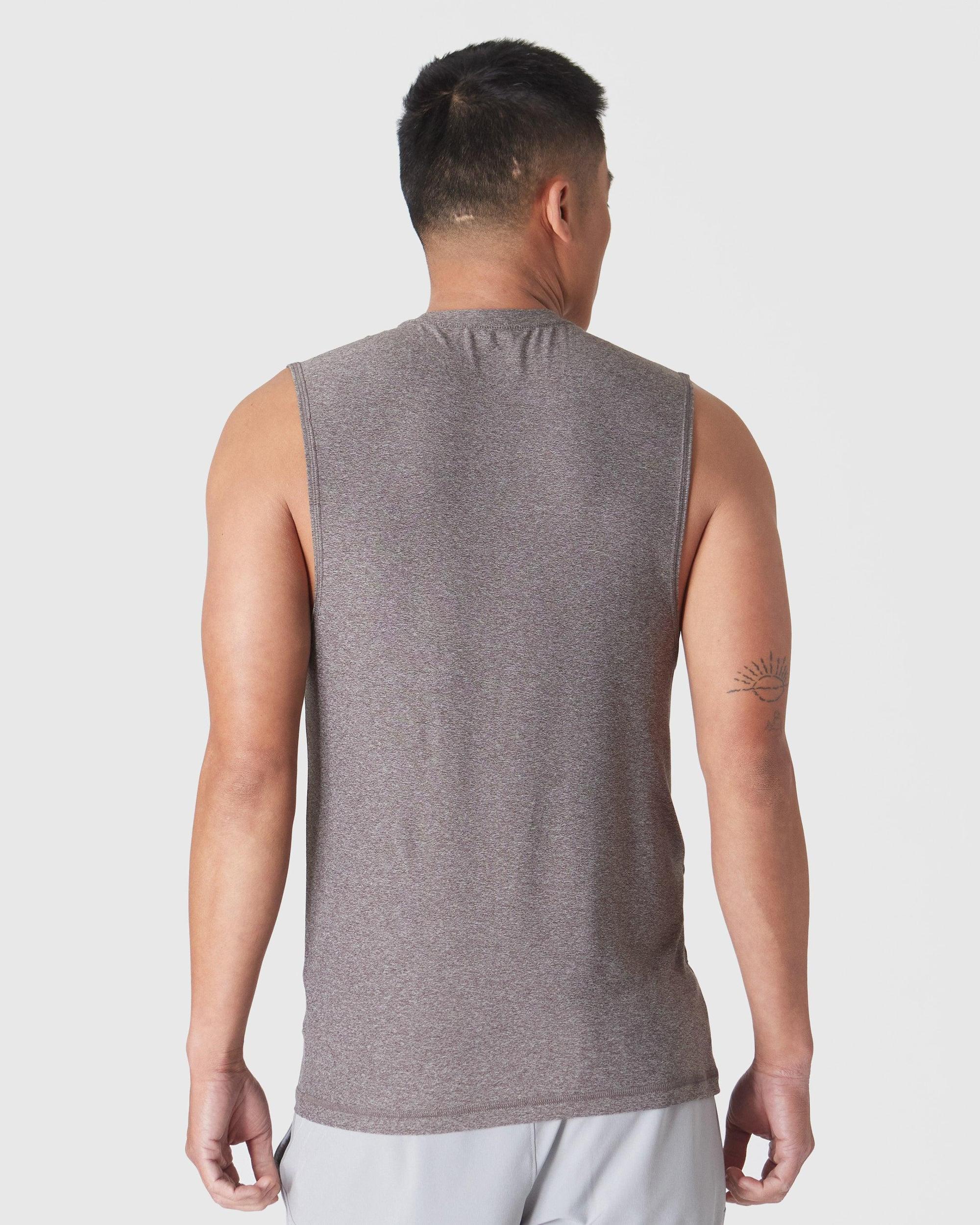 Heather Cocoa Sleeveless Active Muscle Tee Product Image