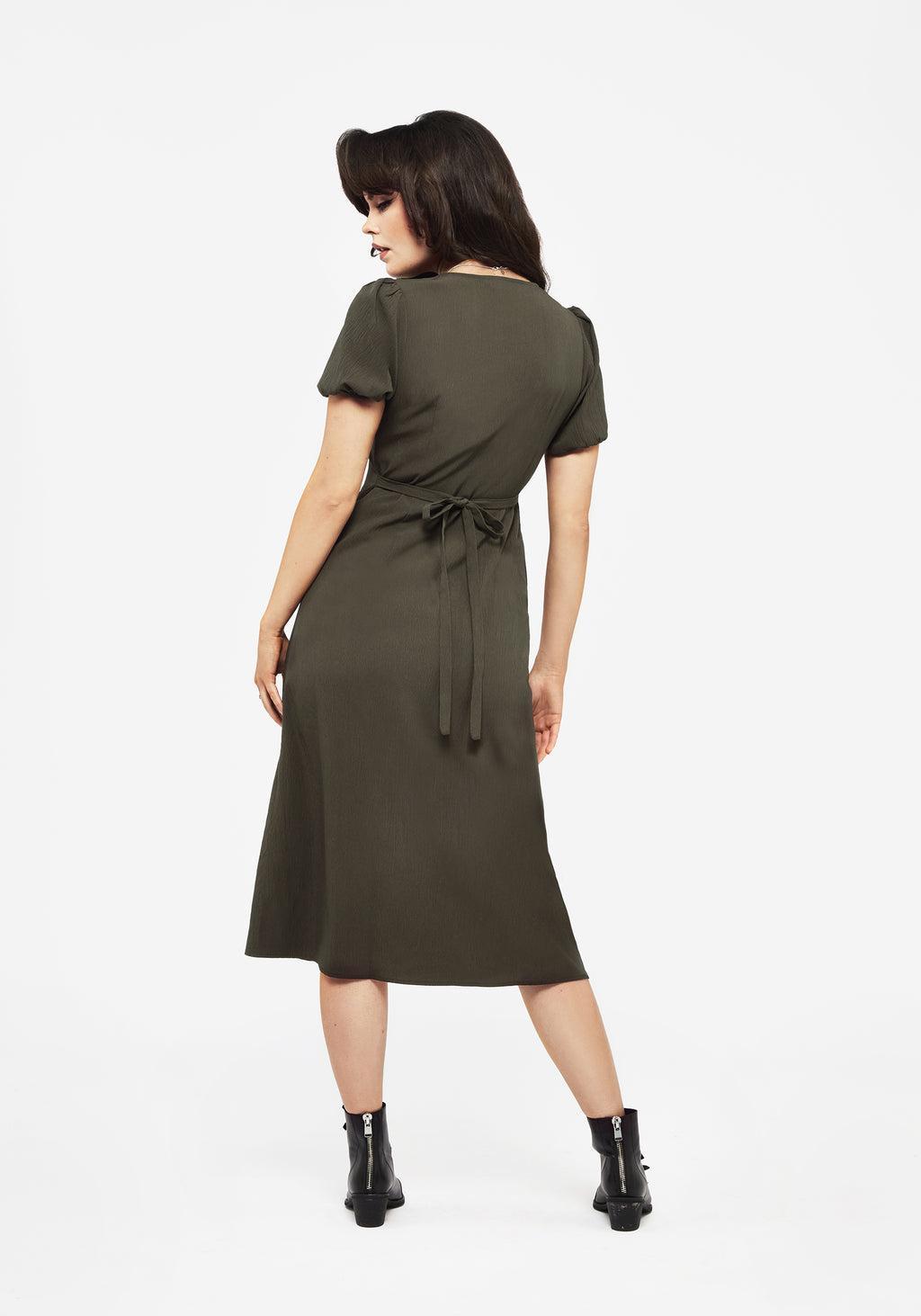 Rosette Button Up Midi Dress Product Image