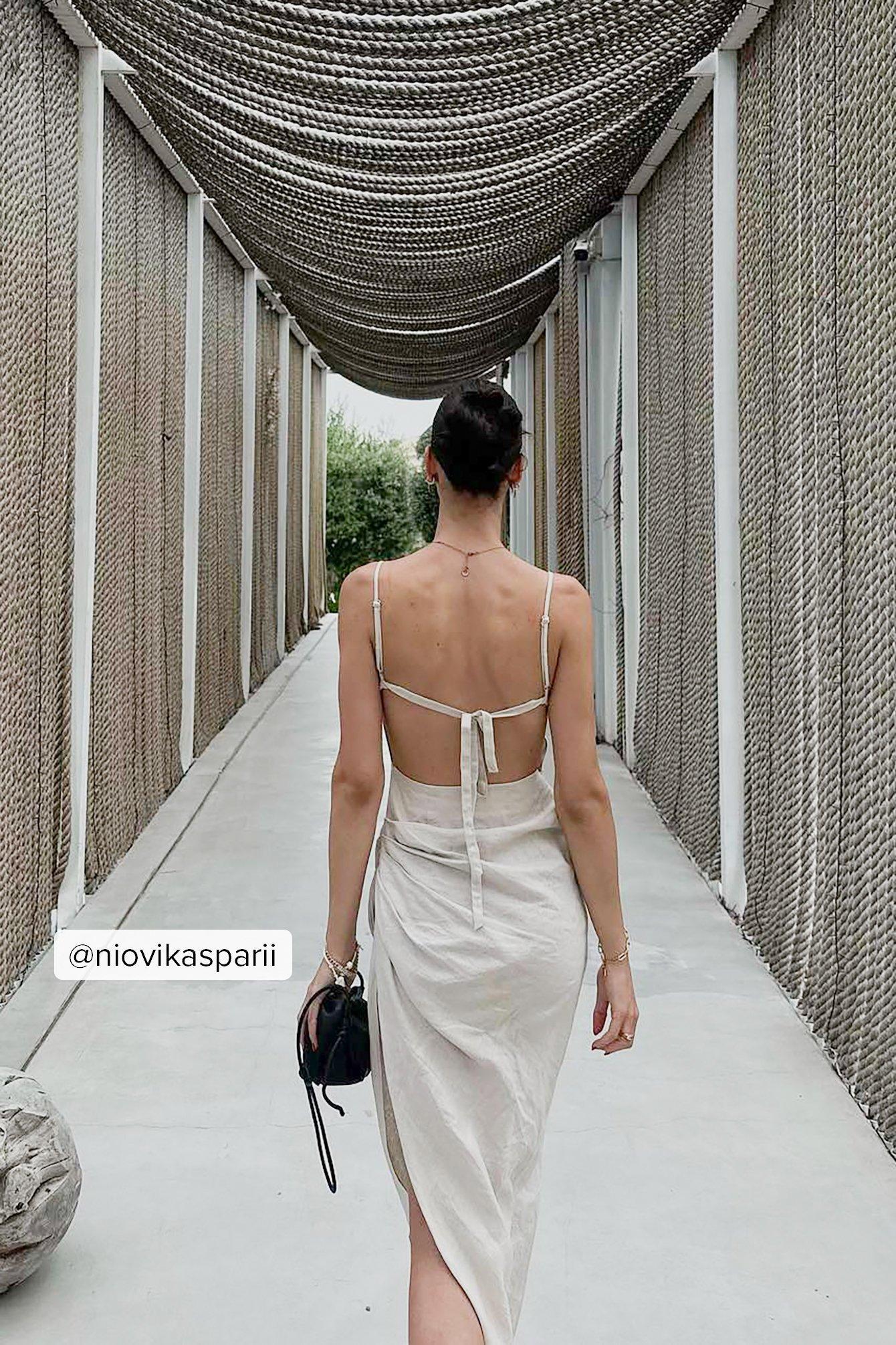 Draped Linen Dress Product Image