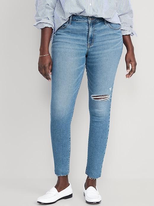 Mid-Rise Rockstar Super-Skinny Ankle Jeans Product Image