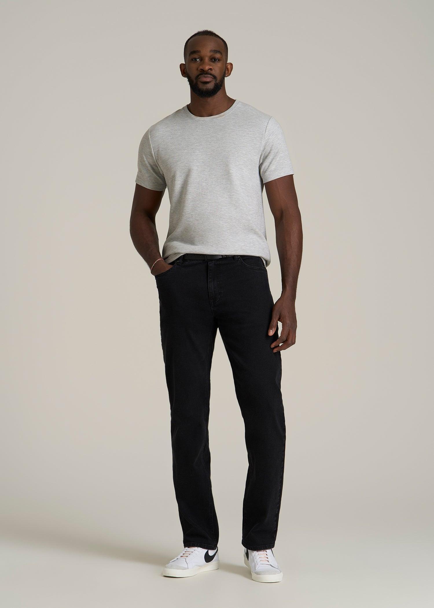 Cloud Knit Waffle Short Sleeve Tee for Tall Men in Light Heather Grey Product Image