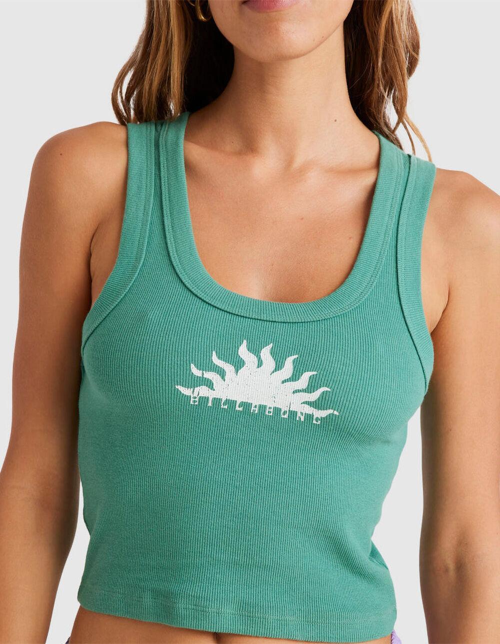 BILLABONG New Beginnings Womens Crop Tank Top - GREEN Product Image