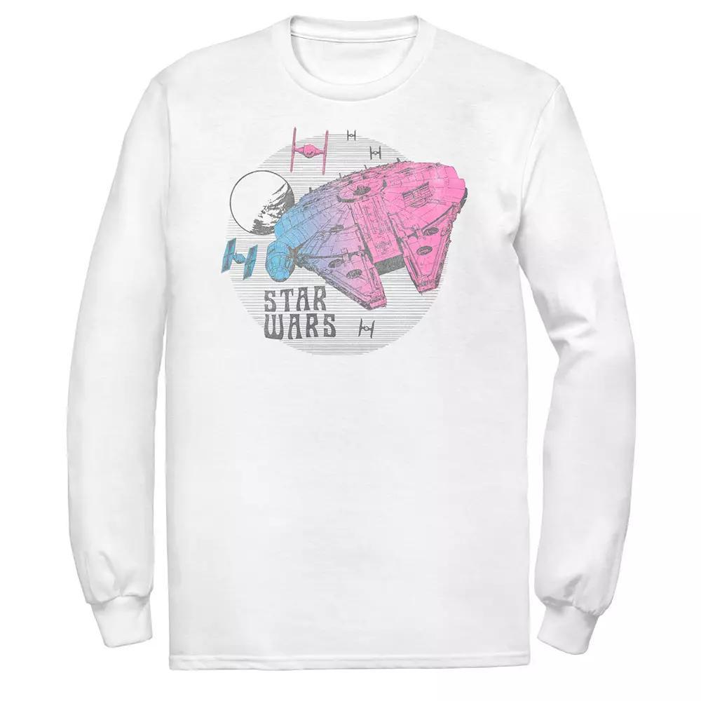 Men's Star Wars The Rise of Skywalker Ombre Millennium Falcon Tee, Size: XL, White Product Image