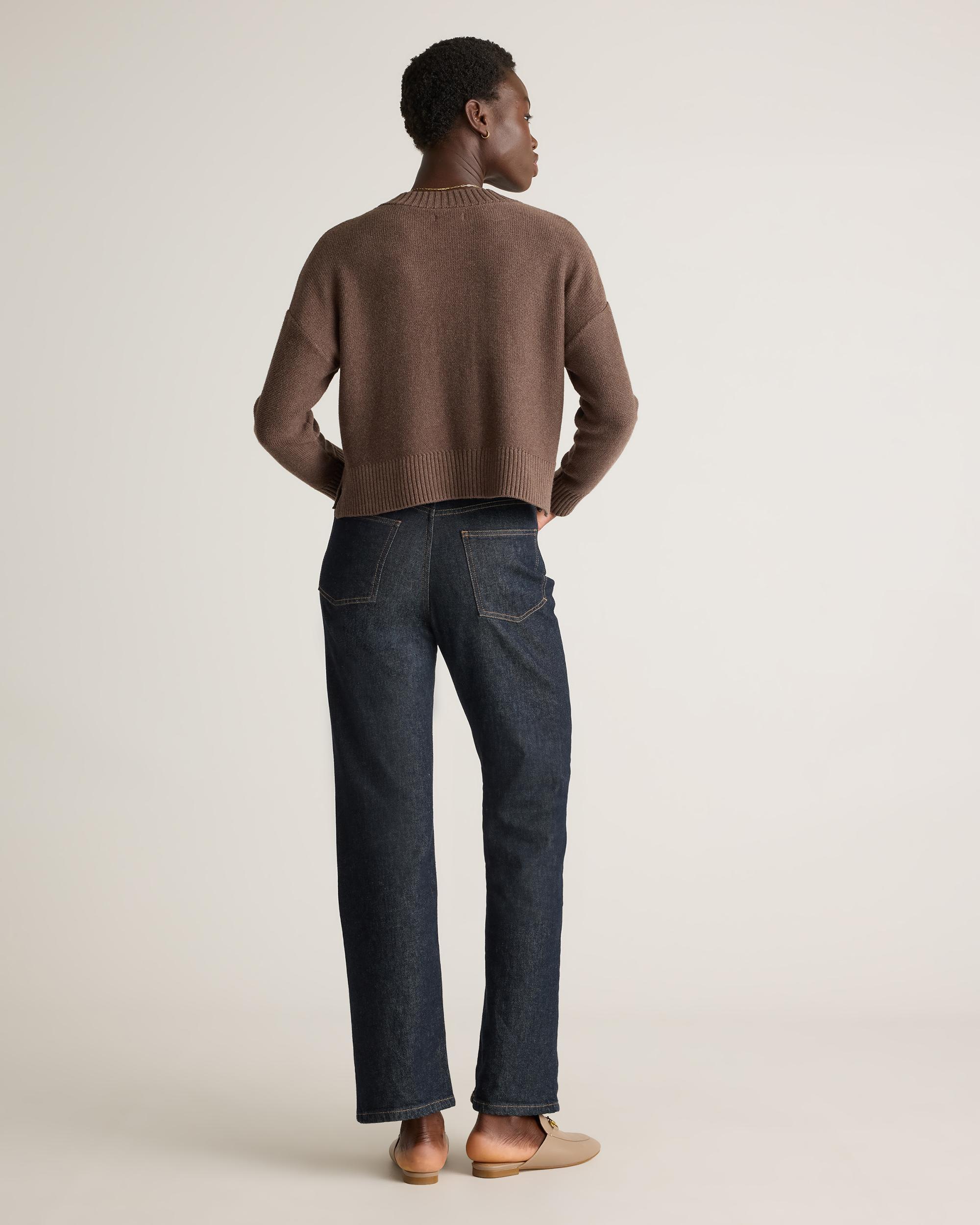 Quince | Women's Cropped Cardigan Sweater Size XL, Organic Cotton Product Image