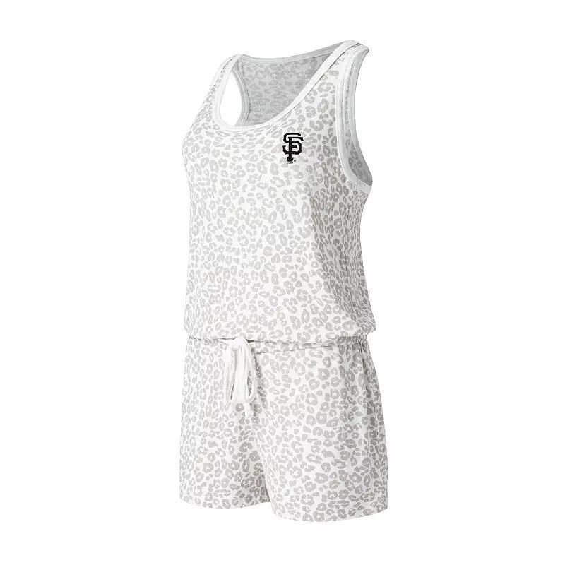 Women's Concepts Sport Cream Atlanta Braves Montana Hacci Knit Romper, Size: Small, Beige Product Image