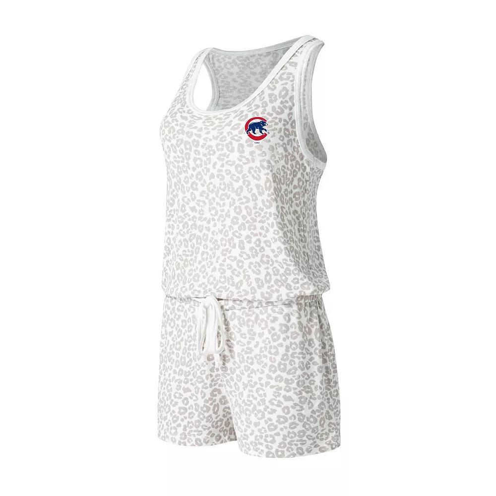 Women's Concepts Sport Cream Chicago Cubs Montana Hacci Knit Romper, Size: XL, Beige Product Image
