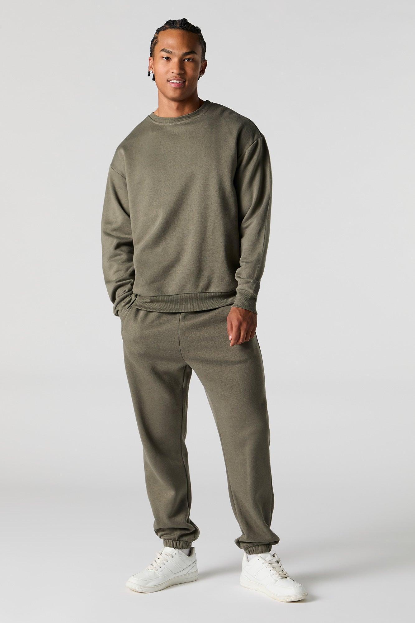 Solid Fleece Drawstring Jogger Male Product Image