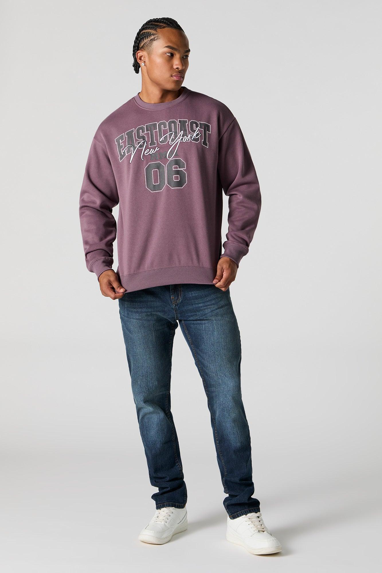 City Chenille Embroidered Fleece Sweatshirt Male Product Image
