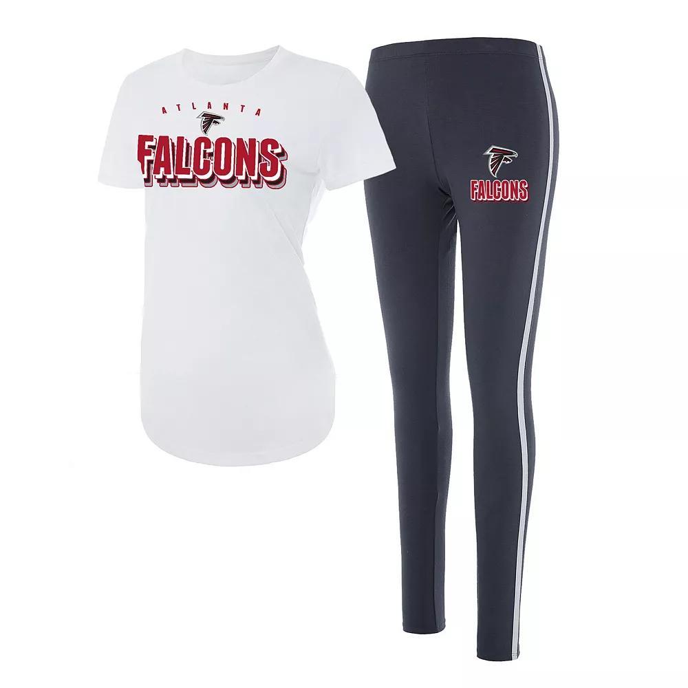 Women's Concepts Sport Charcoal Atlanta Falcons Sonata T-Shirt & Leggings Set, Size: Medium, White Product Image