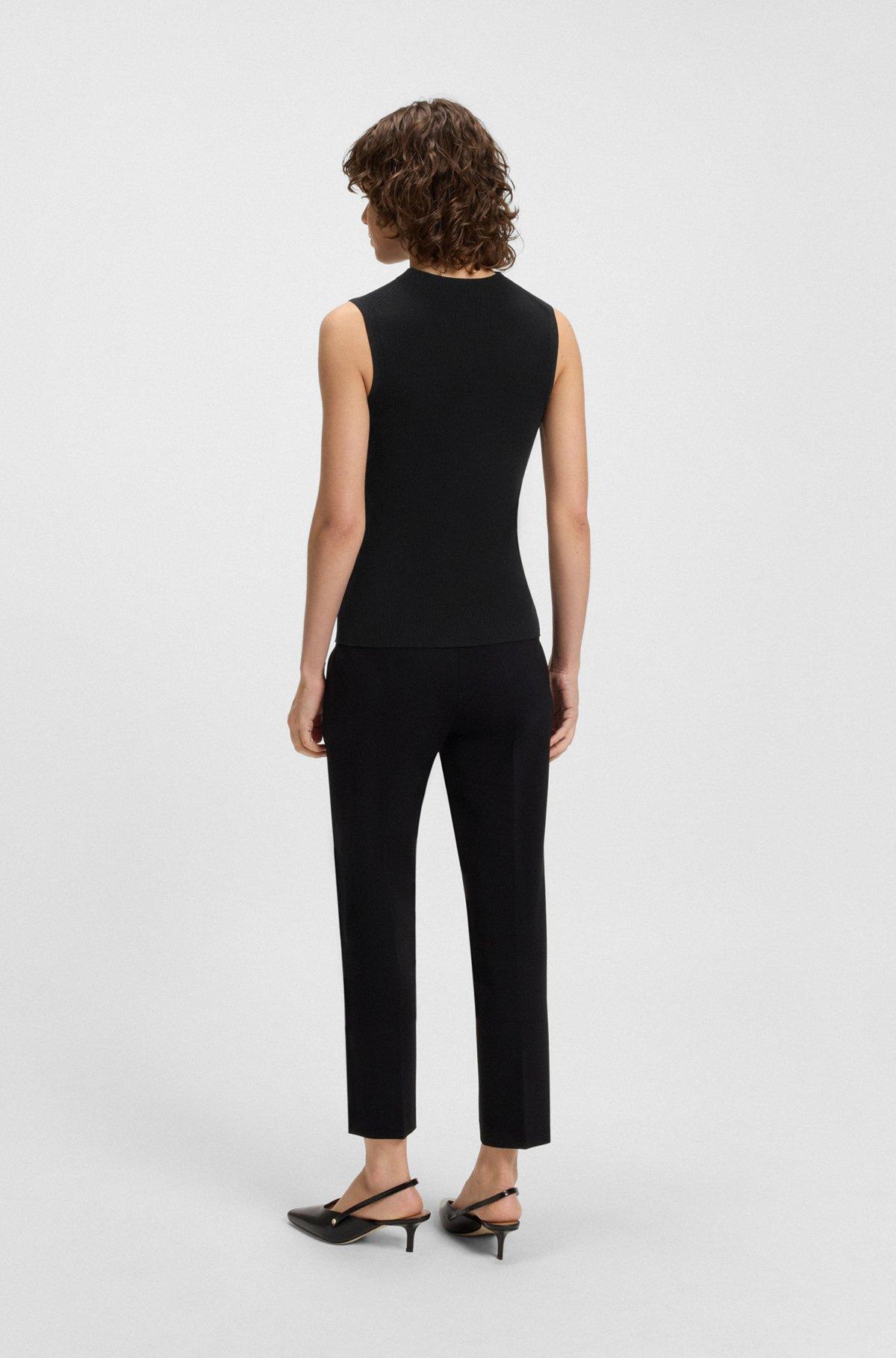 Ribbed-knit top with mock neckline Product Image