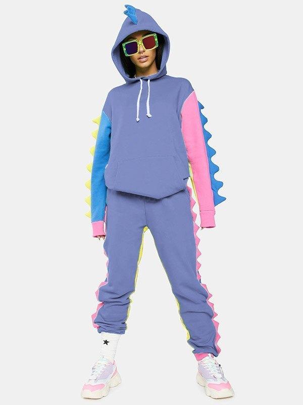 Dinosaur Decor Tracksuit Two-Piece Outfit Product Image