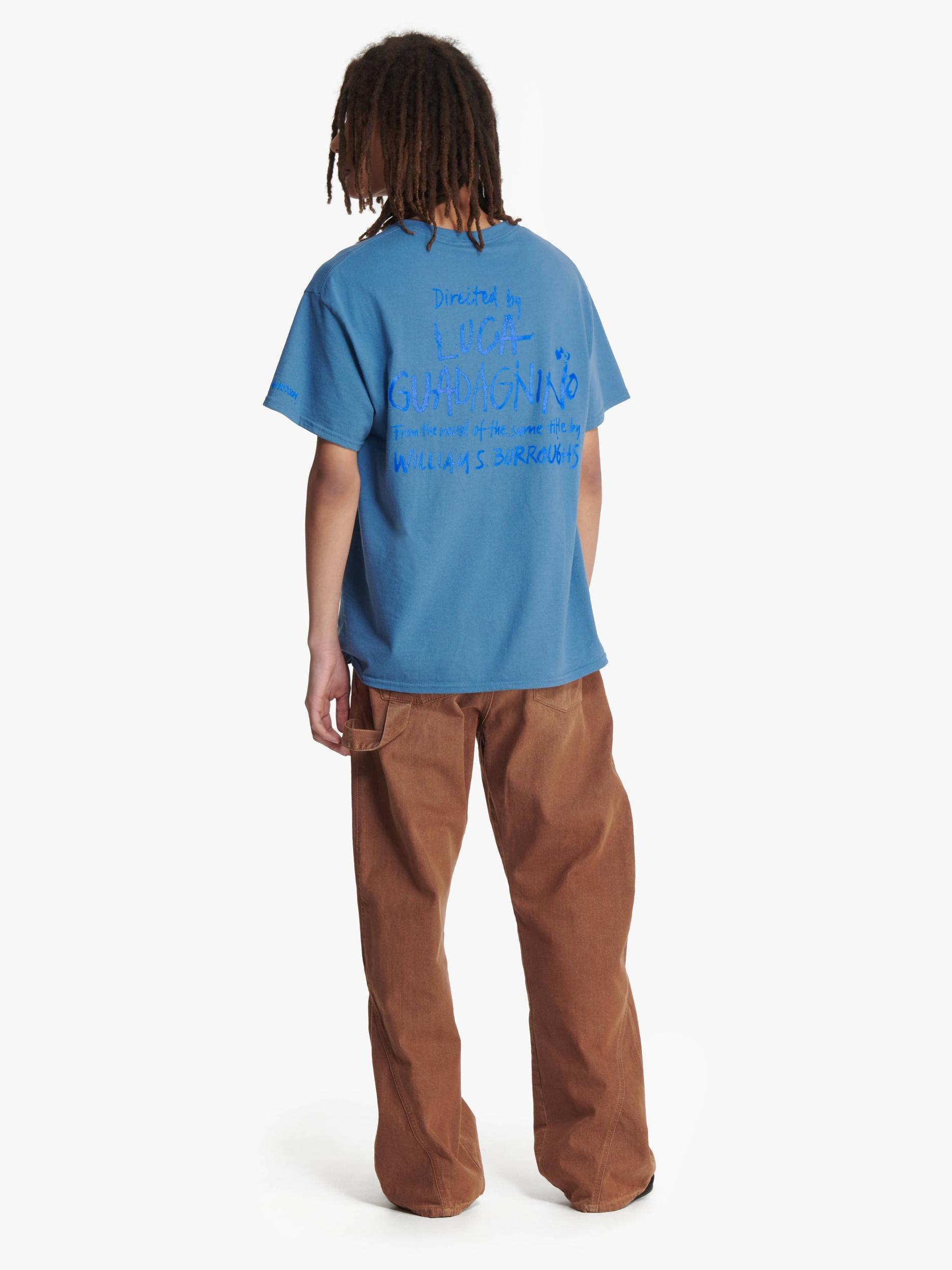 JW ANDERSON X QUEER T-SHIRT WITH TEXT PRINT in blue | JW Anderson US  Product Image