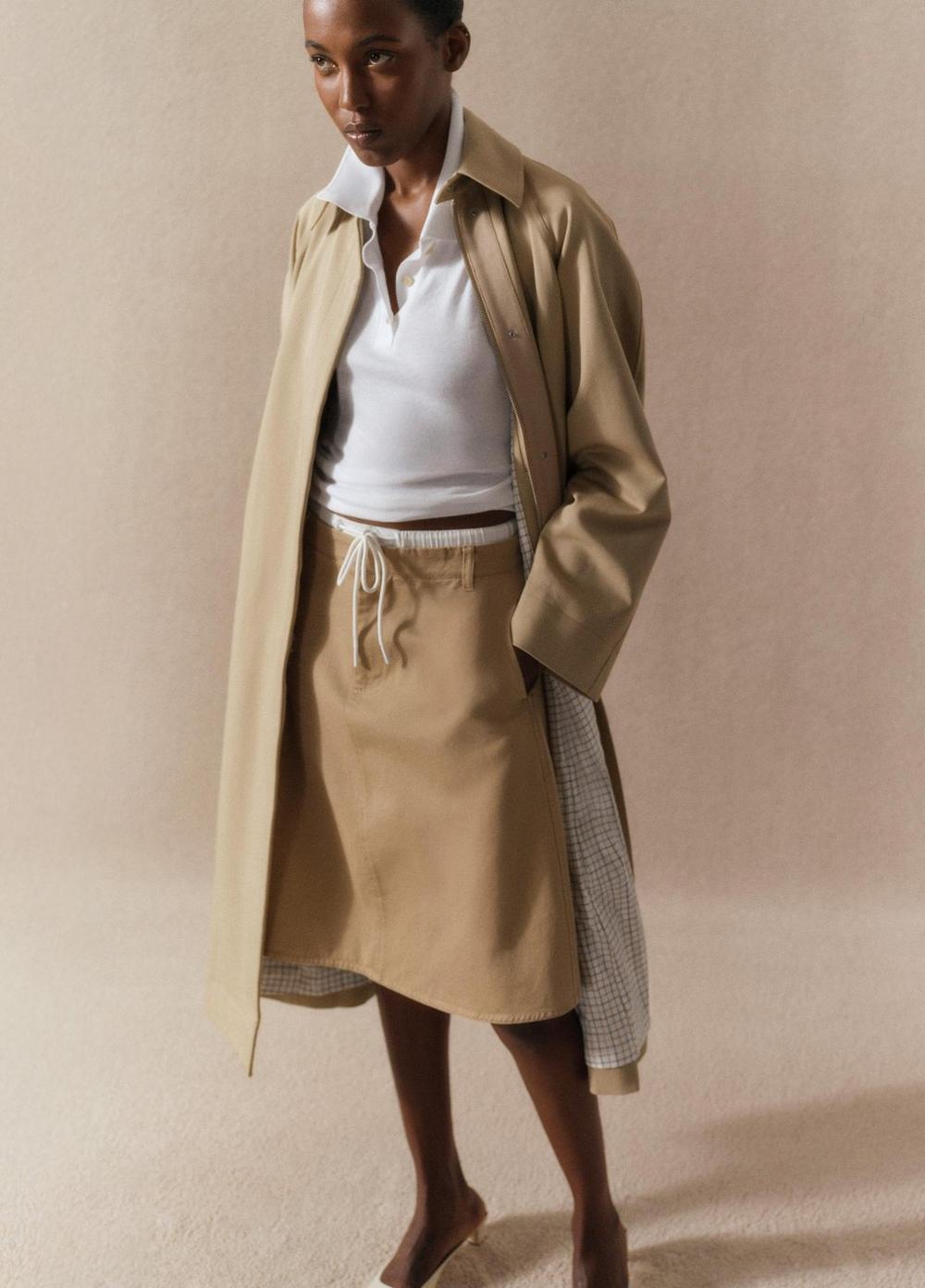 Womens Cotton Utility Trench Coat, Sandbar, Size L Vince Product Image
