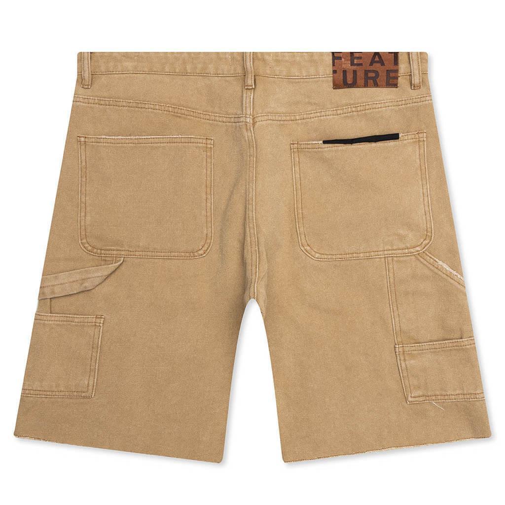 Ryan Double Knee Shorts - Washed Brown Male Product Image