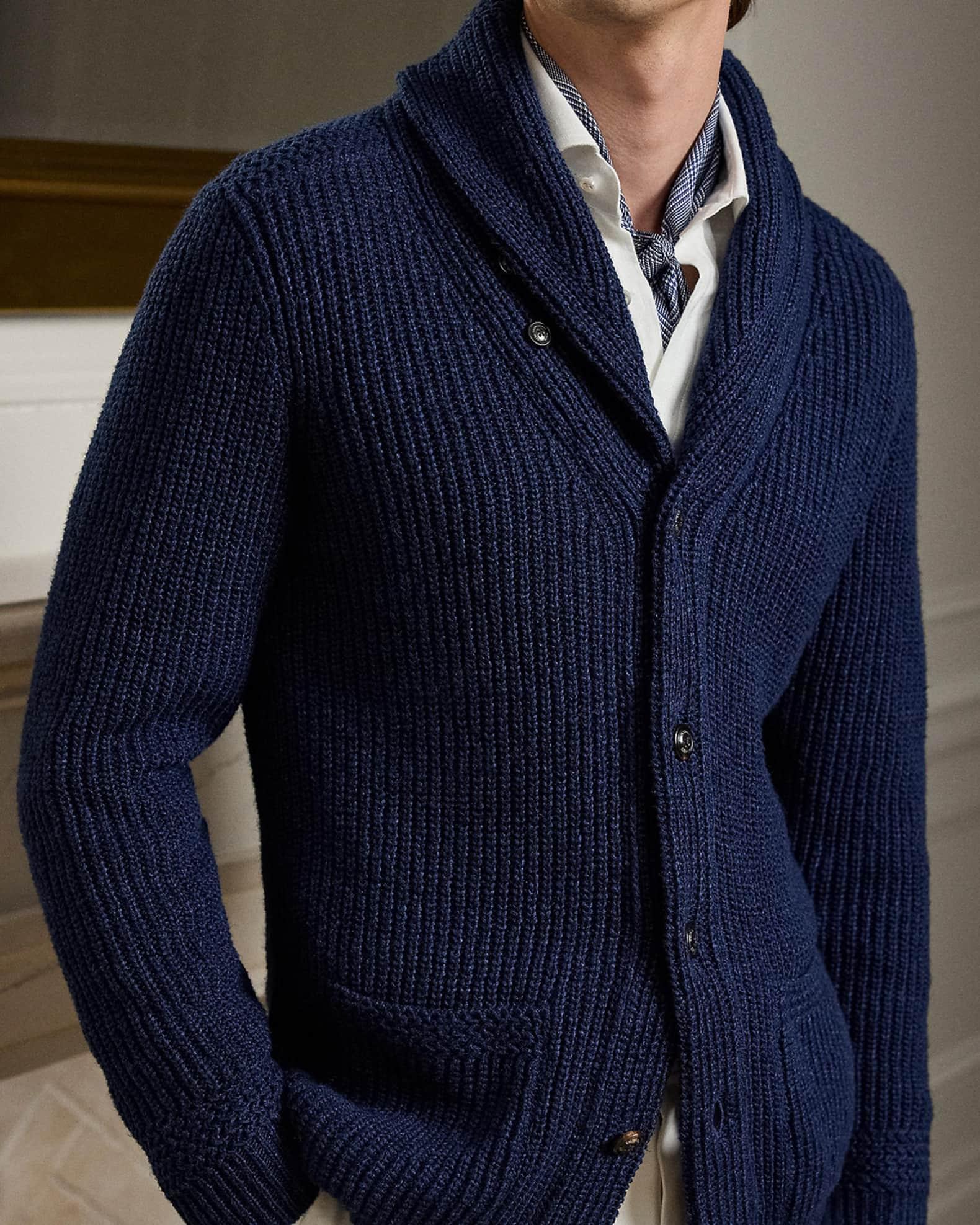Men's NM X RL Shawl-Collar Textured Cardigan Product Image