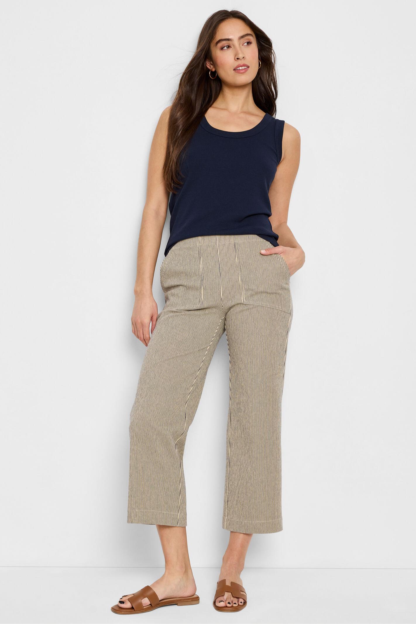 All Day Stripe Wide Leg Jean - Neutral Multi Product Image