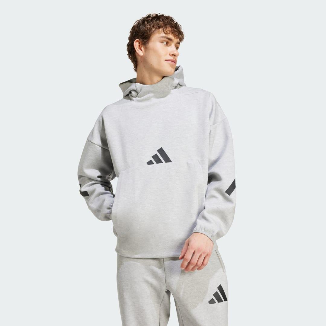 adidas Z.N.E. Hoodie Medium Grey Heather S Mens Product Image