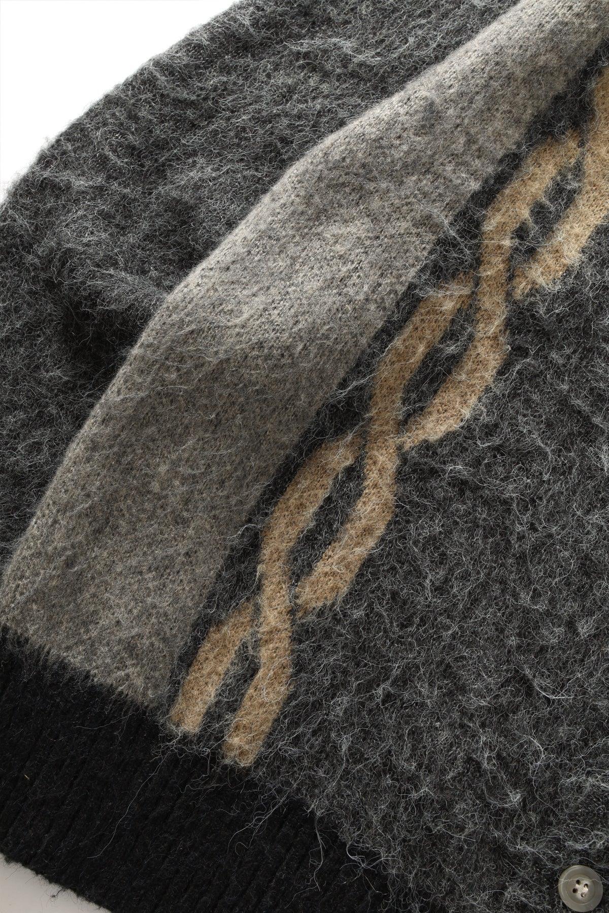 Blacksmith - Chainlink Mohair Cardigan - Grey Product Image