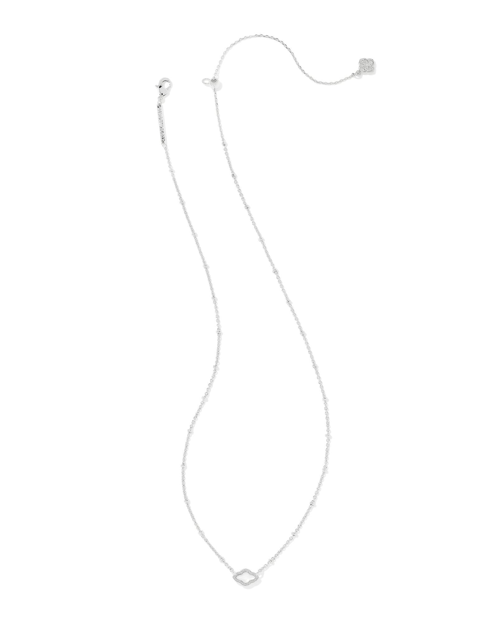 Mini Abbie Silver Satellite Short Pendant Necklace in Ivory Mother-of-Pearl Product Image