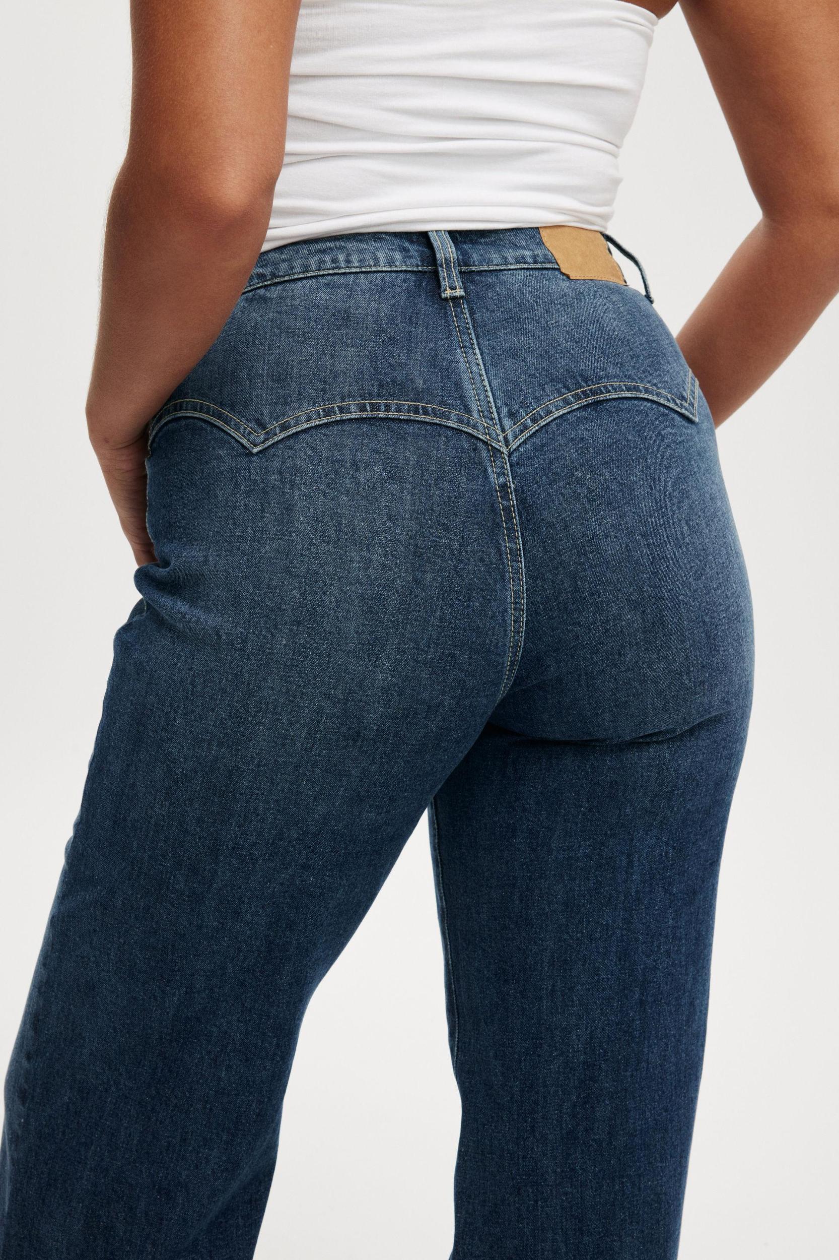 Cotton On Women - Curvy Stretch Wide Jean - Deepwater blue/western Product Image