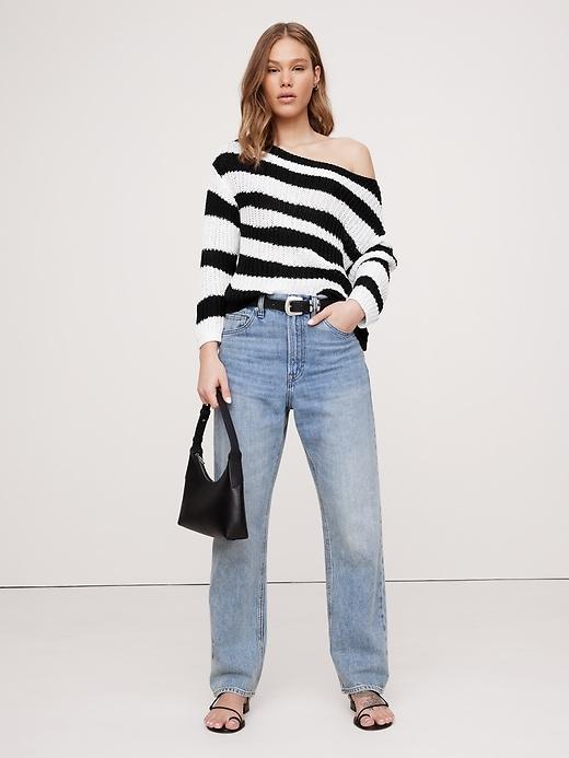 Relaxed Cotton Boat-Neck Sweater Product Image