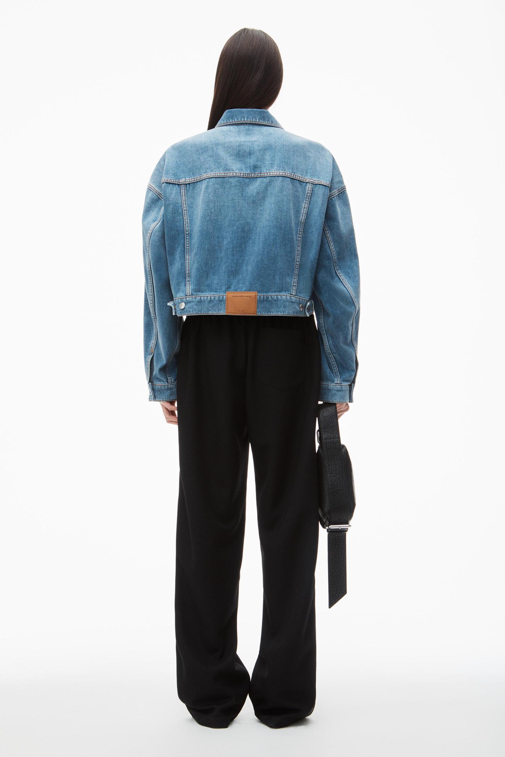 Oversized Trucker Jacket In Brushed Denim Product Image
