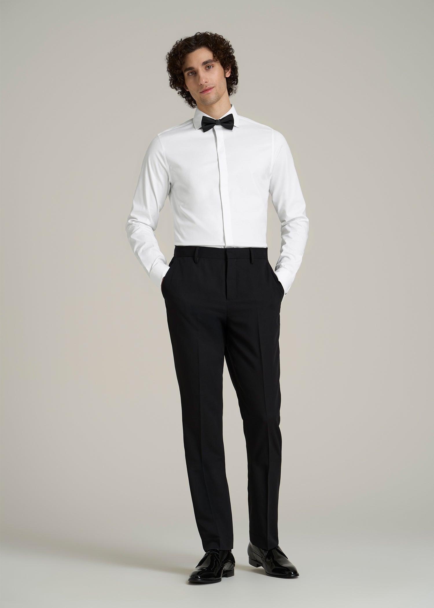 Tuxedo Shirt for Tall Men in White Product Image