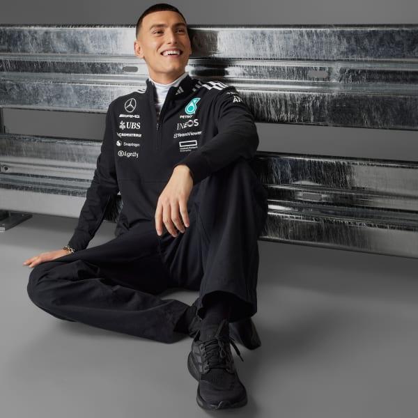 adidas MERCEDES - AMG PETRONAS FORMULA ONE TEAM 1/4 ZIP Black XL Mens Product Image