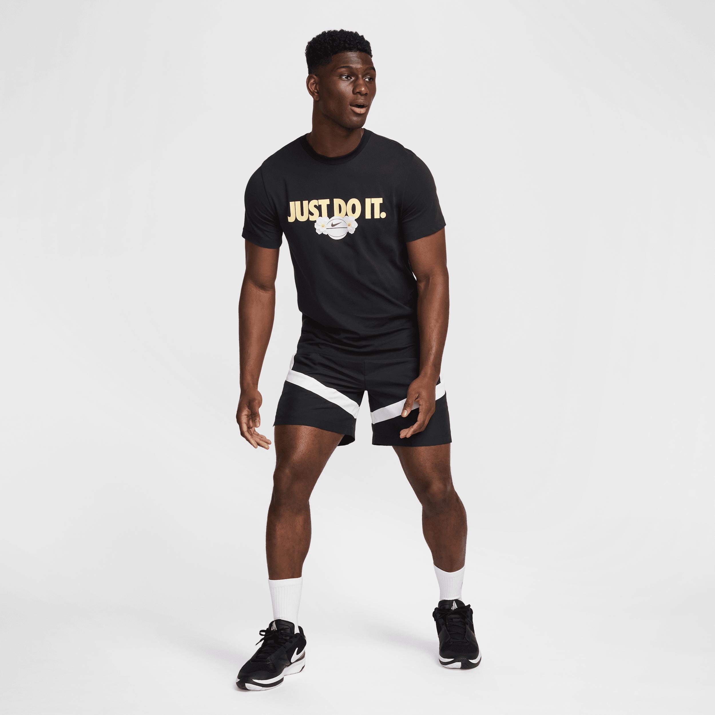 Nike Mens Icon 6 Woven Basketball Shorts in BLACK/WHITE/BLACK Product Image