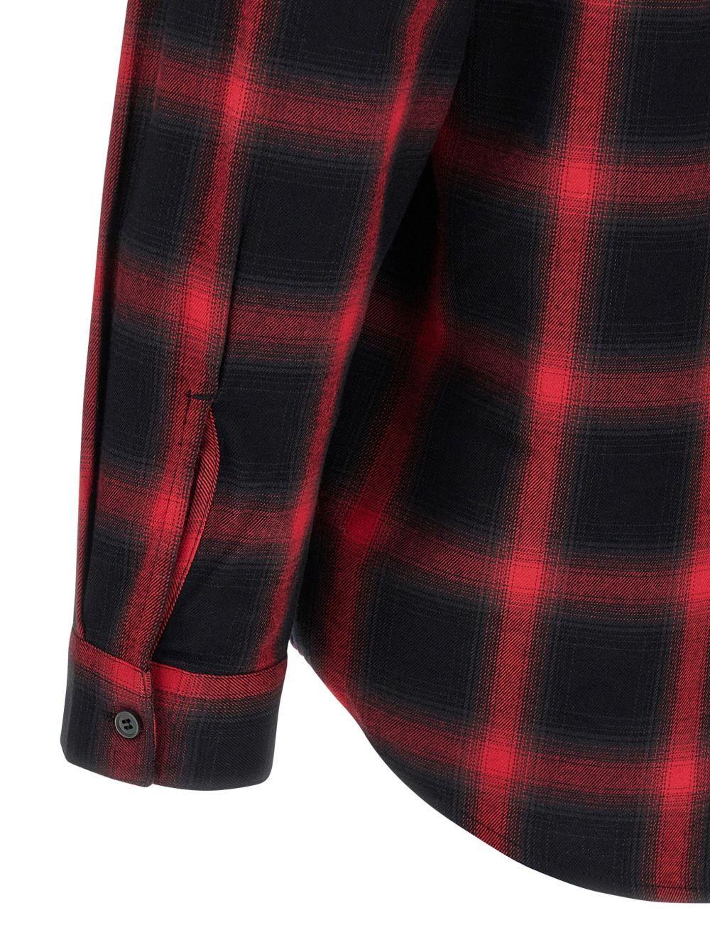 check-pattern logo-embroidered shirt Product Image