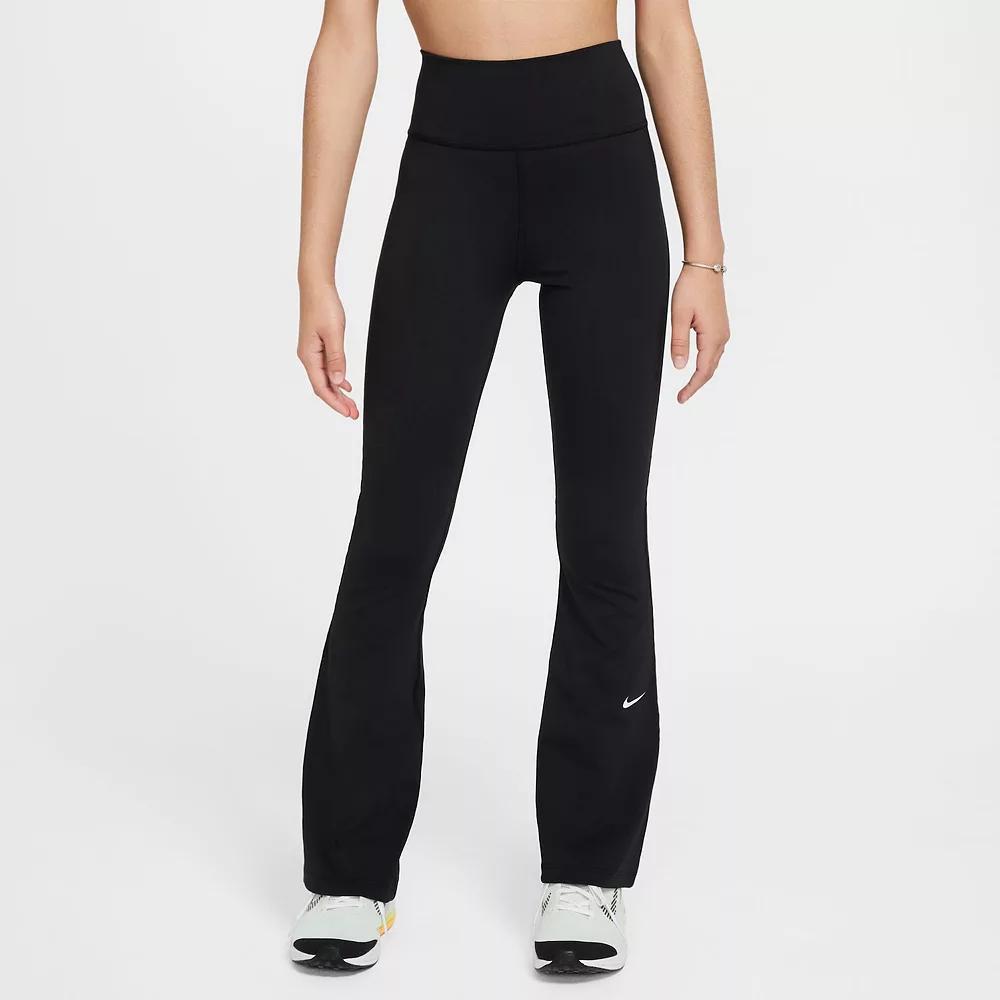 Kids' Nike One Dri-FIT Flare Leggings in Black/White at Nordstrom, Size Xs Product Image