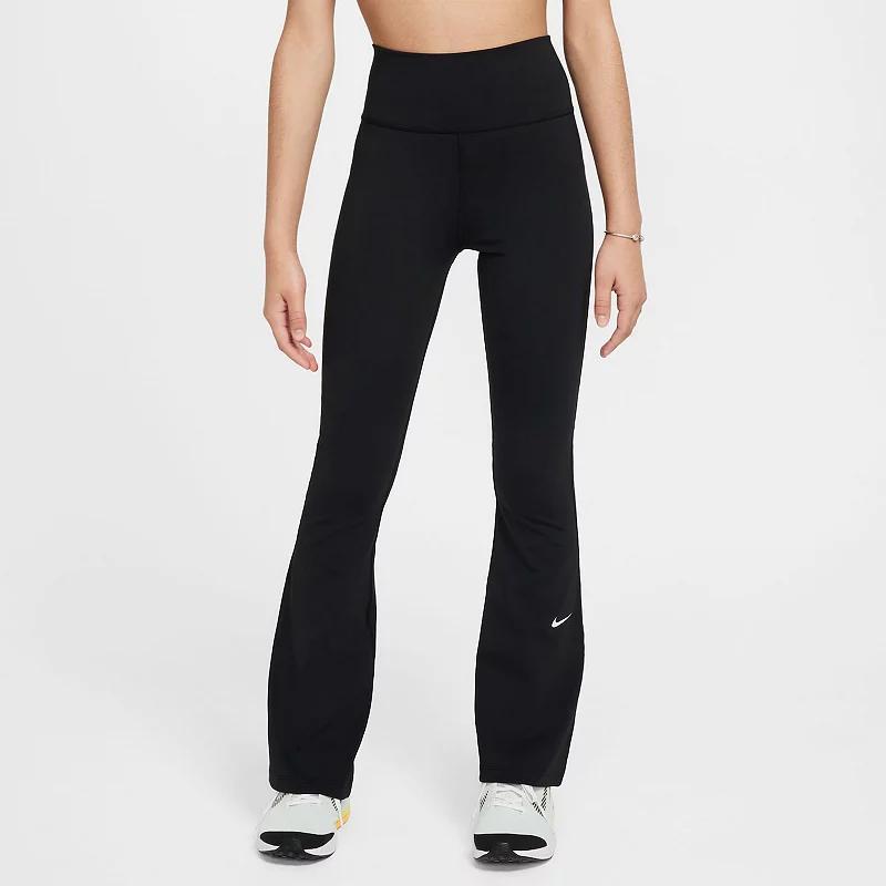 Kids' Nike One Dri-FIT Flare Leggings in Black/White at Nordstrom, Size Xs Product Image