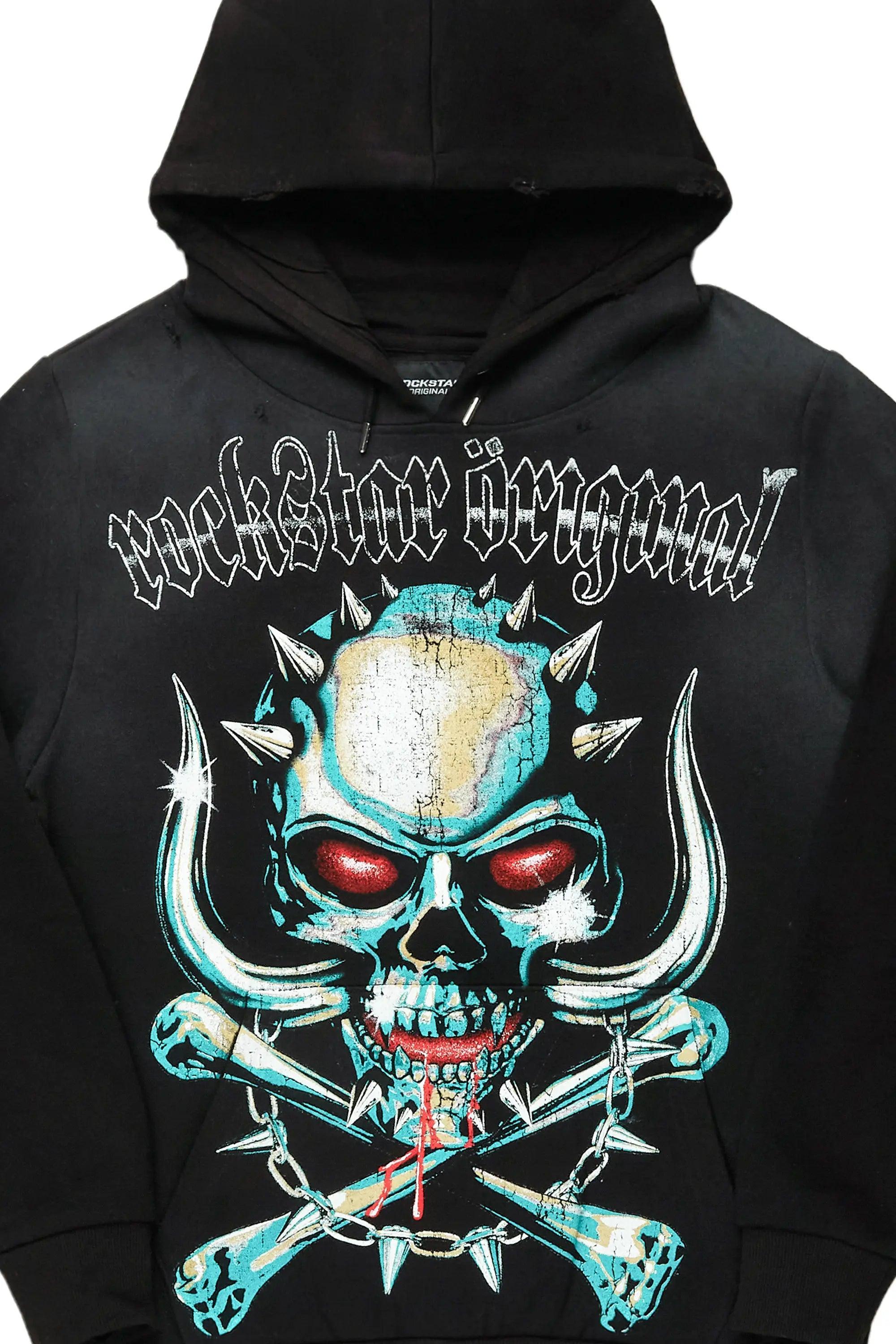 Inner Luv Black Distressed Graphic Hoodie Male Product Image