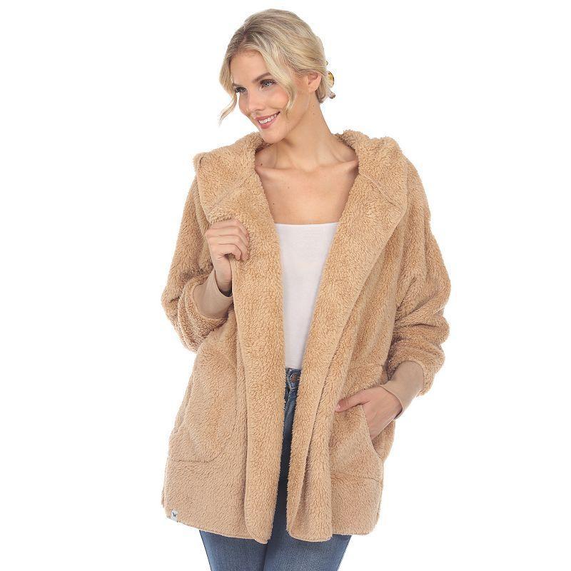 White Mark Womens Plush Hooded with Pockets Jacket Product Image