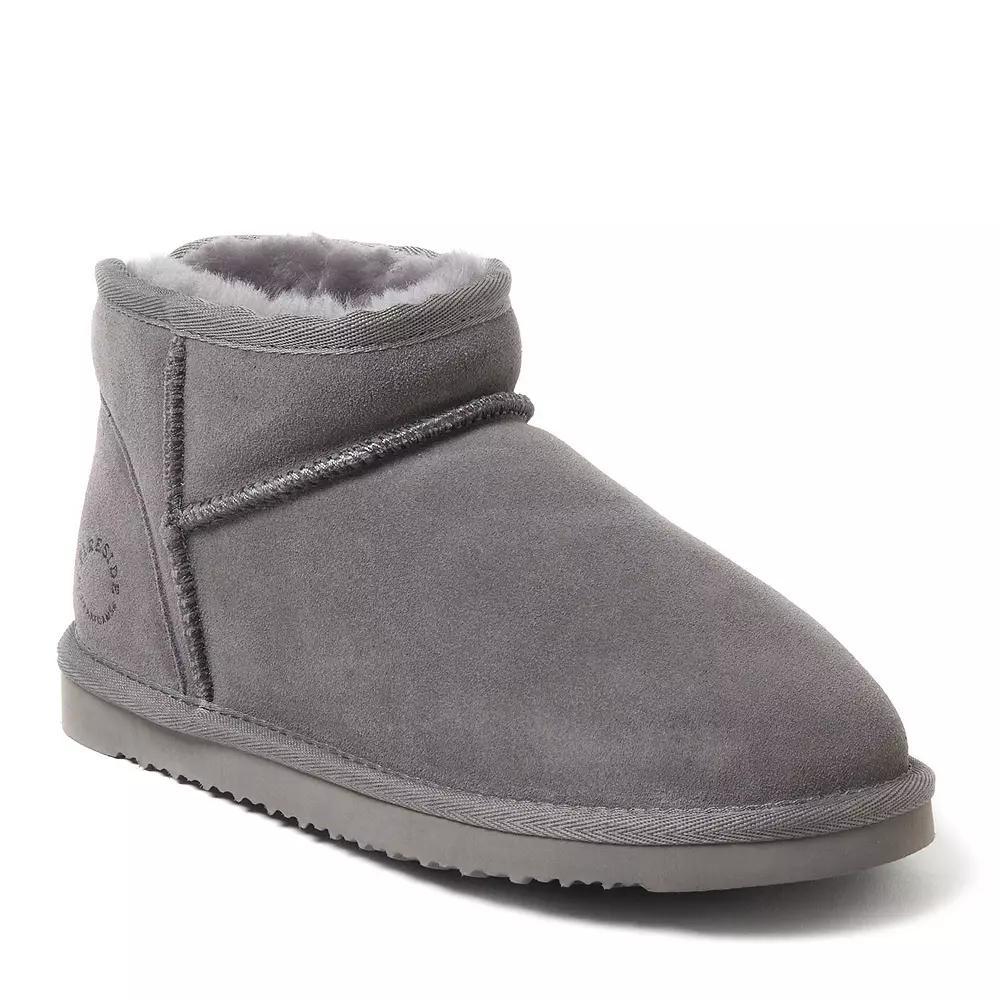 Fireside by Dearfoams Riverland Women's Shearling Micro Ankle Boot Slippers, Size: 9, Brown Product Image