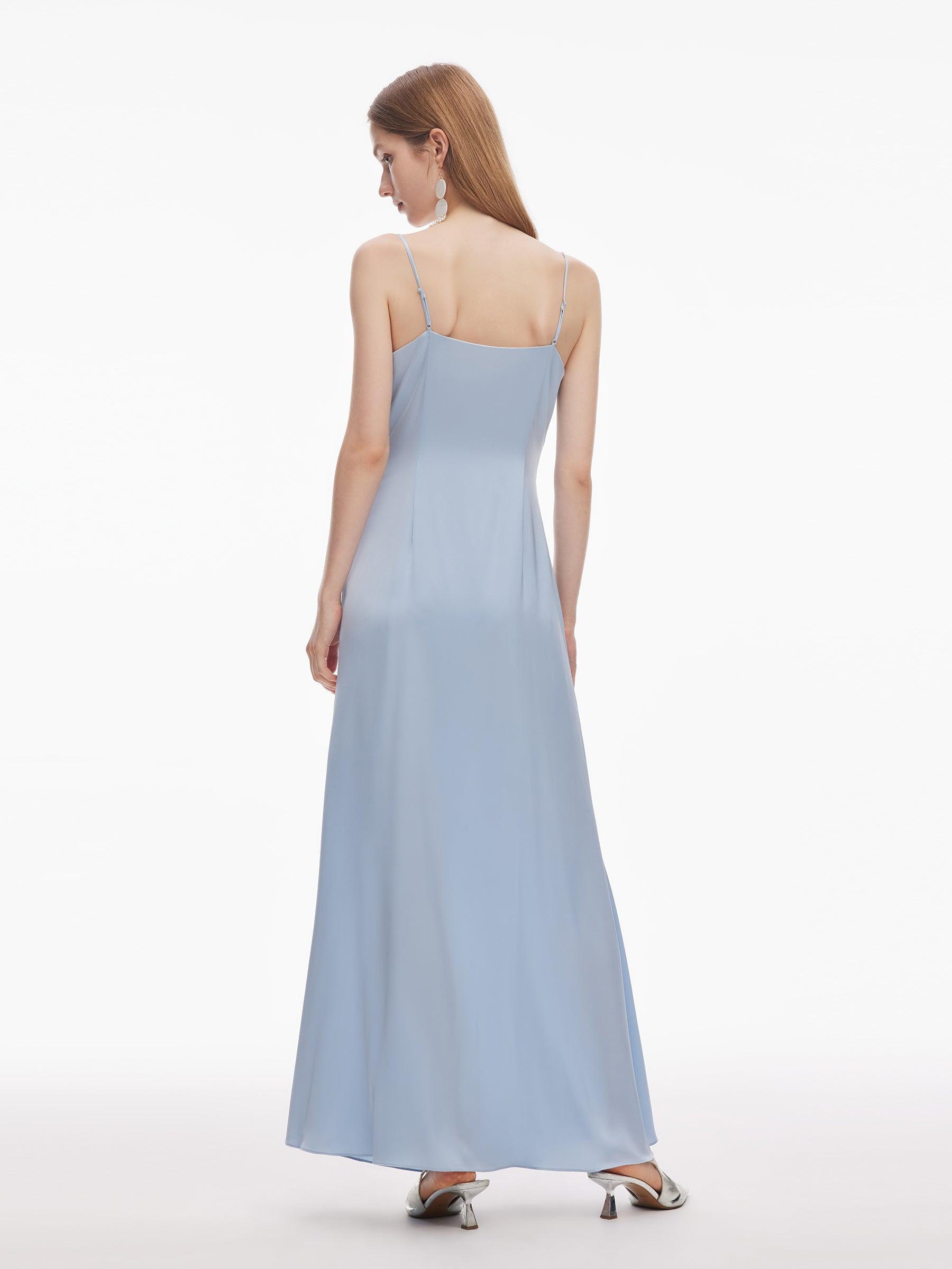 22MM Mulberry Silk Women Cowl Neck Slip Maxi Dress Product Image