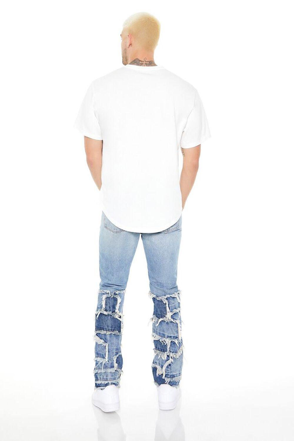 Frayed Patchwork Slim-Fit Jeans | Forever 21 Product Image